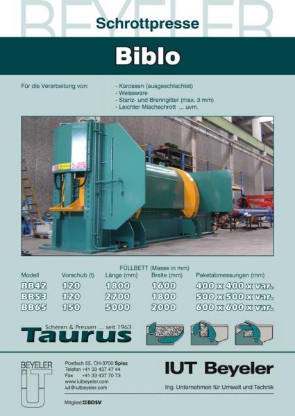 Scrap press  TAURUS BB 66 stationary